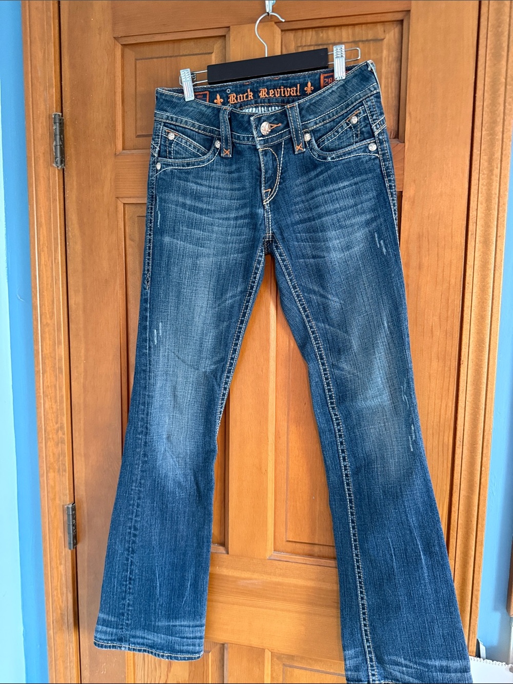 Rock Revival Women’s Dark Blue Low Rise Bootcut Jeans
